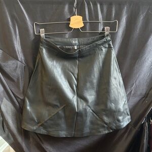 H&M Black Faux Leather Mini Skirt